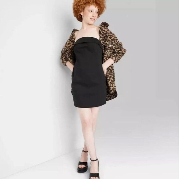 Wild Fable Women's Twill Tube Bodycon Dress Black Size Medium - Picture 4 of 13